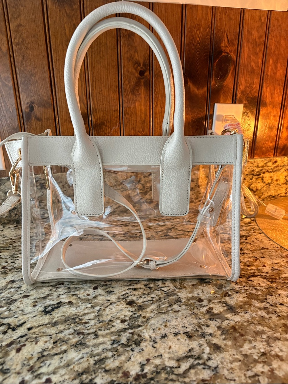 Clear Tote with Cream Trim — Chic Women's Carryall
